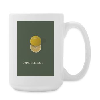 Game Set Zest Tennis Wortspiel Design- - Große Tasse 440 ml - Weiß - Rechts