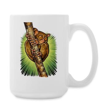 Affe am Ast geklammert - Große Tasse 440 ml - Weiß - Rechts