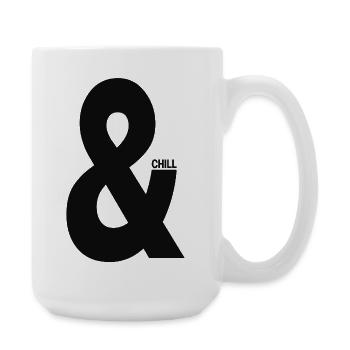 Und & Chill Typografie Minimal - Große Tasse 440 ml - Weiß - Rechts