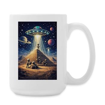 Alien Pyramid UFO - Große Tasse 440 ml - Weiß - Rechts