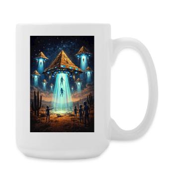 Fusée pyramidale extraterrestre OVNI - Grande tasse 440 ml - blanc - Droite