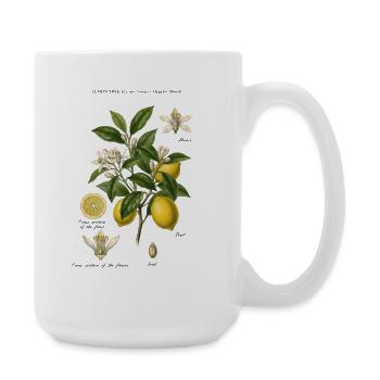 Lemon Tree Vintage Botanischer Ast - Große Tasse 440 ml - Weiß - Rechts