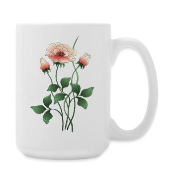 Blumen - Große Tasse 440 ml - Weiß - Rechts