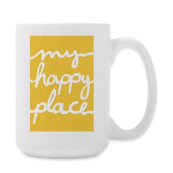 My happy place - gelb - Große Tasse 440 ml - Weiß - Rechts