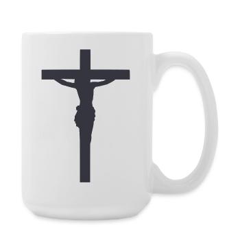 Jésus silhouette de croix - Grande tasse 440 ml - blanc - Droite