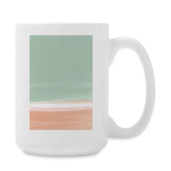 Green orange block - personalisierbar - Große Tasse 440 ml - Weiß - Rechts