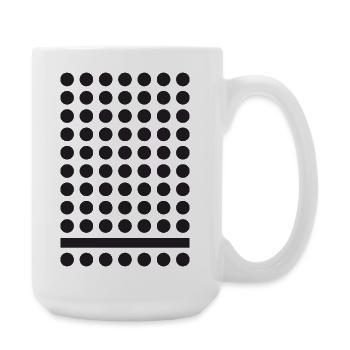 Monochrome Dot Grid Pattern - Large Mug 440 ml - white - Right