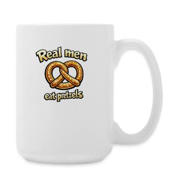 Echte Männer essen Brezeln - Große Tasse 440 ml - Weiß - Rechts