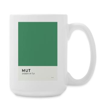 Mut entsteht im Tun Poster - Große Tasse 440 ml - Weiß - Rechts