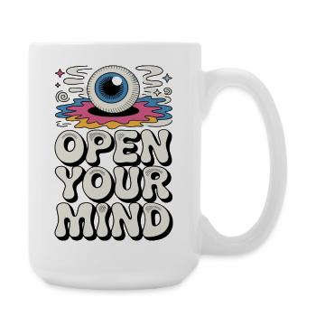  Open Your Mind Psychedelic Auge Retro Hippie - Große Tasse 440 ml - Weiß - Rechts