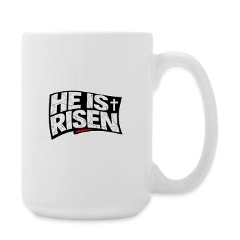 Jesus He Is Risen Religion Ostern Spruch - Große Tasse 440 ml - Weiß - Rechts