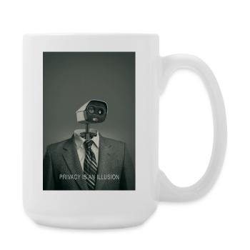 La confidentialité est une illusion Affiche minimale - Grande tasse 440 ml - blanc - Droite