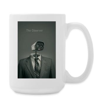 The Observer Minimal Surveillance Art Poster - Large Mug 440 ml - white - Right