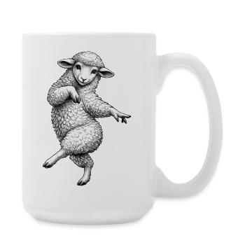 Dancing Lamb Sketch - Large Mug 440 ml - white - Right