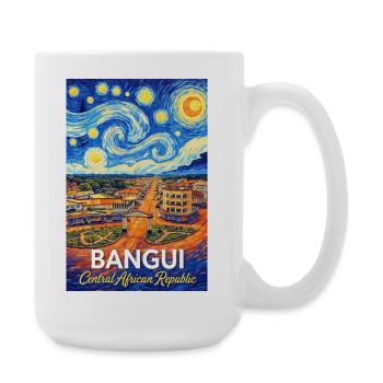 Bangui Cityscape Poster Starry Night - Large Mug 440 ml - white - Right