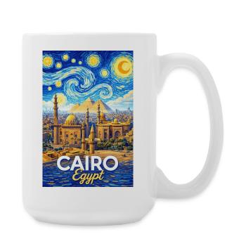 Cairo Nights: Pyramids and Stars - Large Mug 440 ml - white - Right