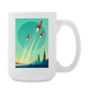 Eine Flotte steigt in den offenen Himmel auf - Große Tasse 440 ml - Weiß - Rechts