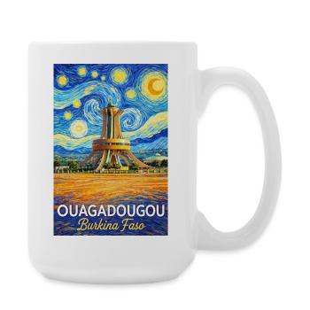 Ouagadougou Burkina Faso Starry Night - Große Tasse 440 ml - Weiß - Rechts