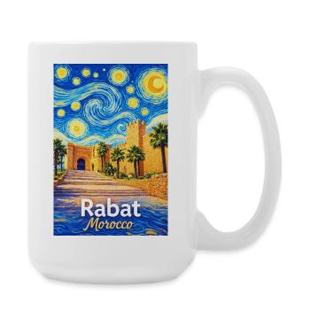 Rabat Morocco Starry Night - Large Mug 440 ml - white - Right