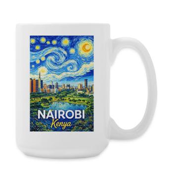 Nairobi Kenya Starry Night - Große Tasse 440 ml - Weiß - Rechts
