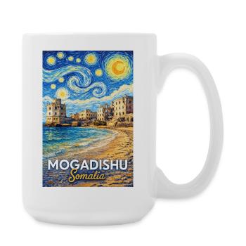 Mogadishu Somalia Starry Night - Large Mug 440 ml - white - Right