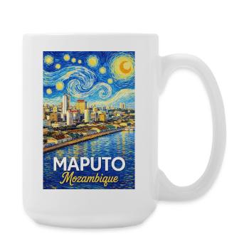 Maputo Mozambique Starry Night - Large Mug 440 ml - white - Right