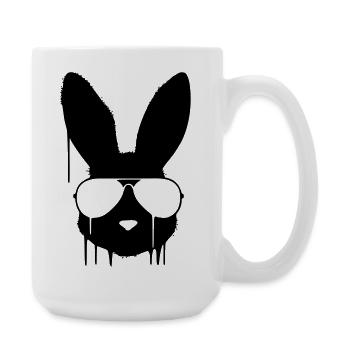 Cooler Hase Brille Graffiti - Große Tasse 440 ml - Weiß - Rechts