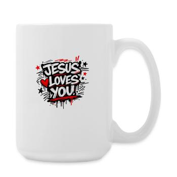 Jesus loves You - Large Mug 440 ml - white - Right