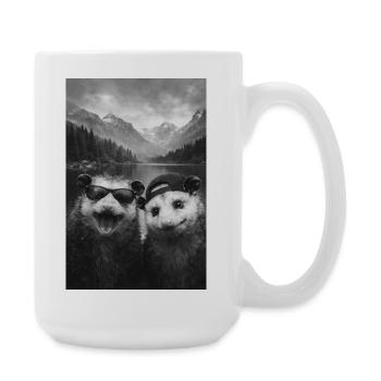 Bergsee-Pals : Loutre avec des lunettes de soleil - Grande tasse 440 ml - blanc - Droite