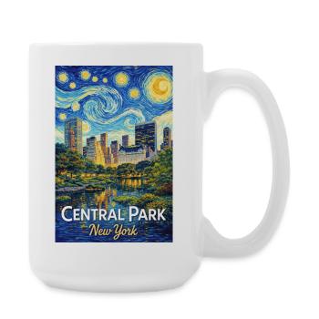 Sternennacht über Central Park New York - Große Tasse 440 ml - Weiß - Rechts