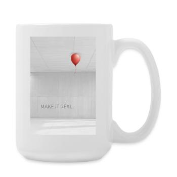 Make it real minimalist Motivation Spruch - Große Tasse 440 ml - Weiß - Rechts
