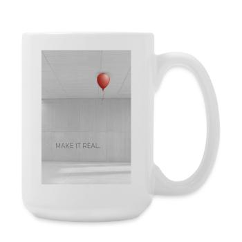 Make it real Motivation Erfolg Träume Spruch - Große Tasse 440 ml - Weiß - Rechts