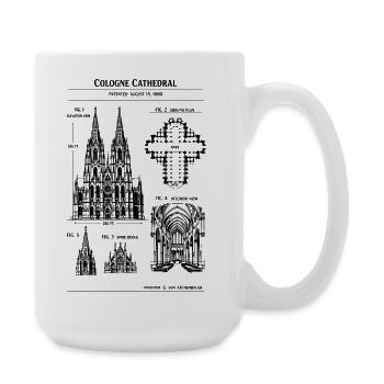Kölner Dom - Große Tasse 440 ml - Weiß - Rechts