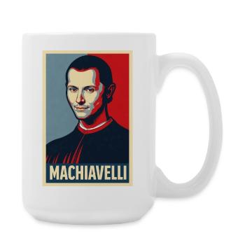 Machiavelli Pop-Art-Porträt - Große Tasse 440 ml - Weiß - Rechts