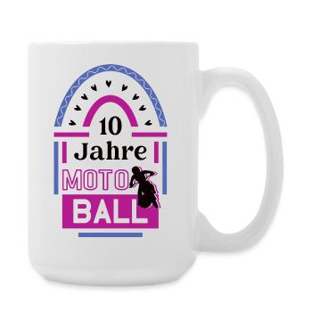 Motoball Jubiläum 10 Jahre Trainer Spieler Jubi - Große Tasse 440 ml - Weiß - Rechts