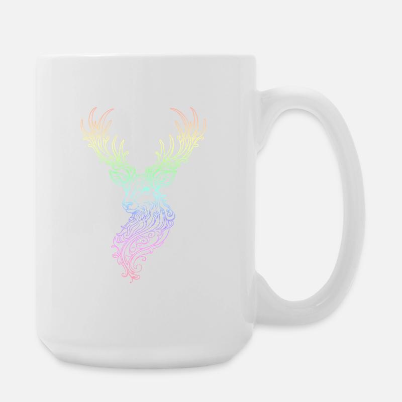 Cerfs Arc-en-ciel - Grande tasse 440 ml - blanc