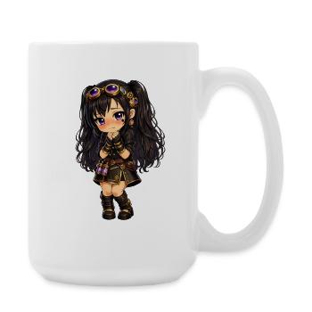 Steampunk chibi Luna with Purple Sparkle - Large Mug 440 ml - white - Right