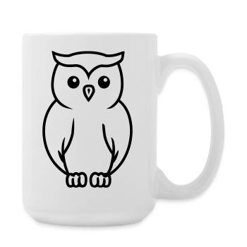 Eule - Große Tasse 440 ml - Weiß - Rechts