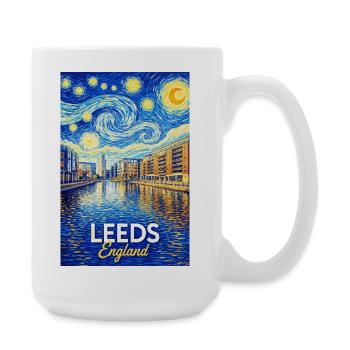 Leeds England Neon Starry Canal Magic - Large Mug 440 ml - white - Right