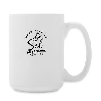 Embleme Circulaire Plume Stylisee - Grande tasse 440 ml - blanc - Droite
