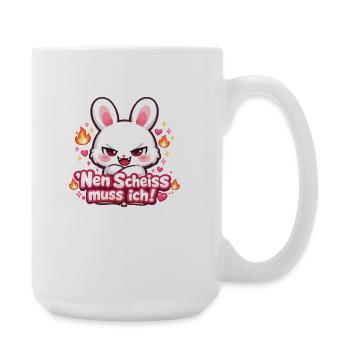 Nen Scheiss muss ich frecher Spruch - Große Tasse 440 ml - Weiß - Rechts