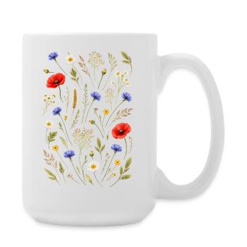 Colorful Wildflowers Illustration Nature Floral Design - Large Mug 440 ml - white - Right