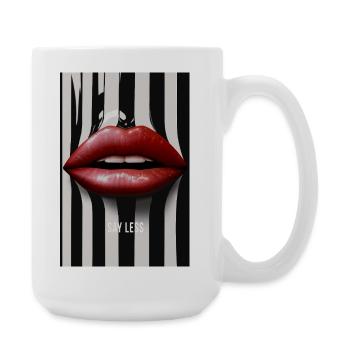 Say Less Lippen Fashion Design - Große Tasse 440 ml - Weiß - Rechts