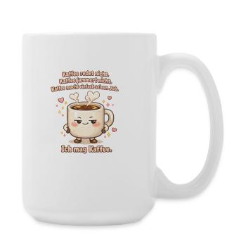 Kaffee redet nicht ich mag Cafe lustig Büro - Große Tasse 440 ml - Weiß - Rechts