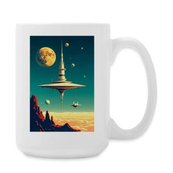 Cities Begin to Float Above the Clouds future - Large Mug 440 ml - white - Right