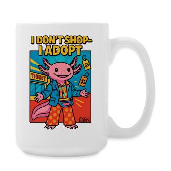 Ich kaufe nicht ein, ich adoptiere Alien - Große Tasse 440 ml - Weiß - Rechts