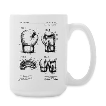 Plan de brevet des gants de boxe - Grande tasse 440 ml - blanc - Droite