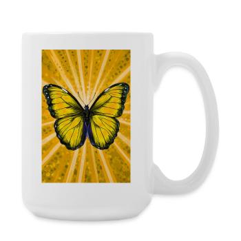 Schmetterling - Große Tasse 440 ml - Weiß - Rechts