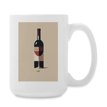 Red Wine Design Minimalist Modern - Large Mug 440 ml - white - Right