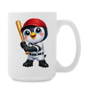 Cute Penguin Baseball Cartoon Motif - Large Mug 440 ml - white - Right
